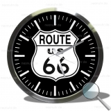 Wanduhr Route 66 Schild
