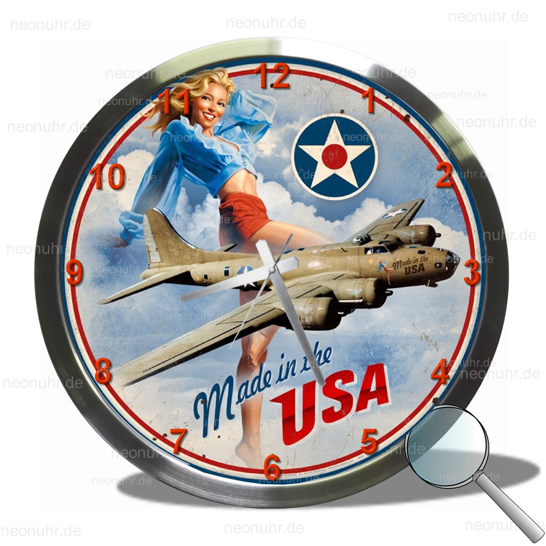 Neonuhr,Neon Uhr,beleuchtete Uhr,Wanduhr,Neonwanduhr,Neonuhren